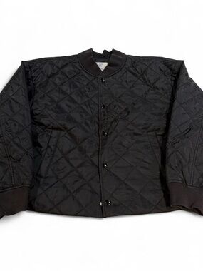 Black Quilted Button Up Jacket